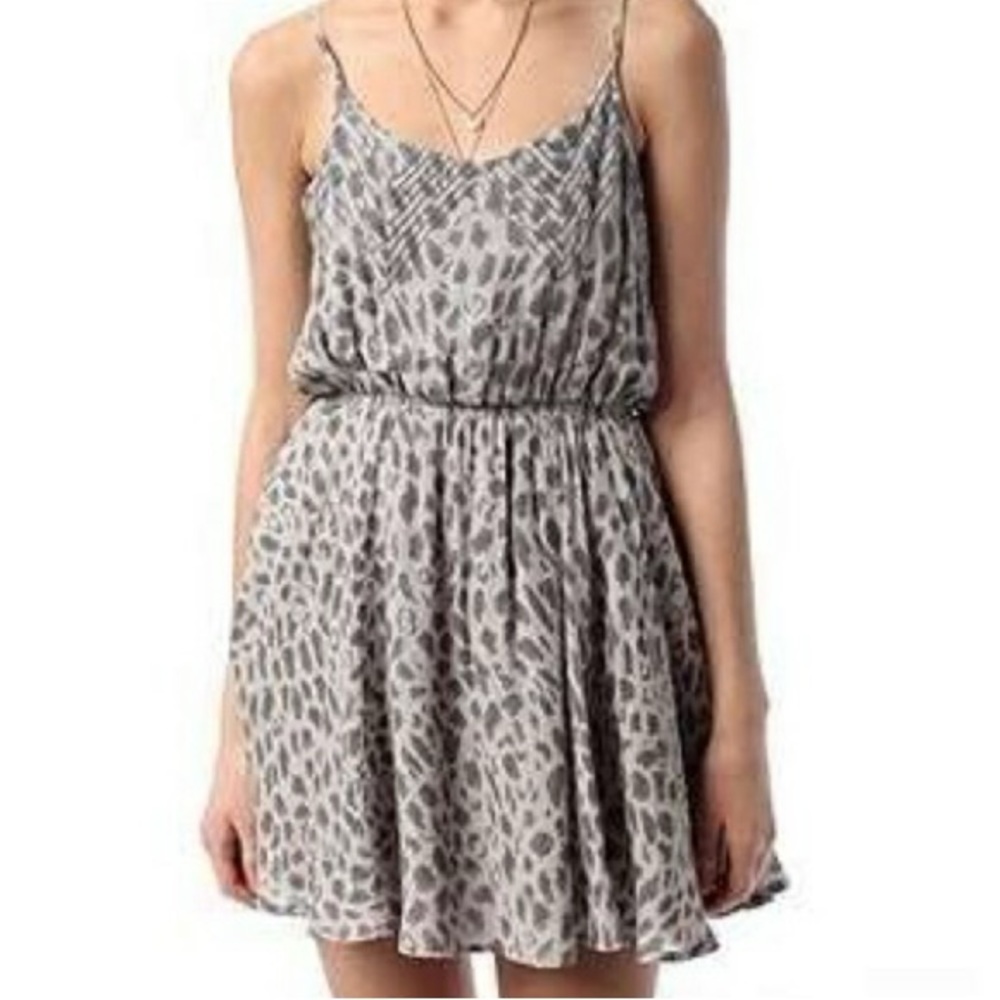 Urban Outfitters lucca couture grey cheetah print babydoll mini dress